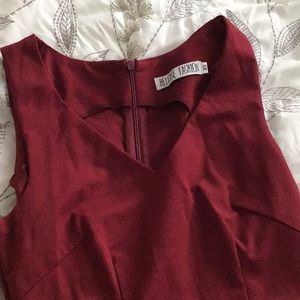 Cocktail formal knee length burgundy dress